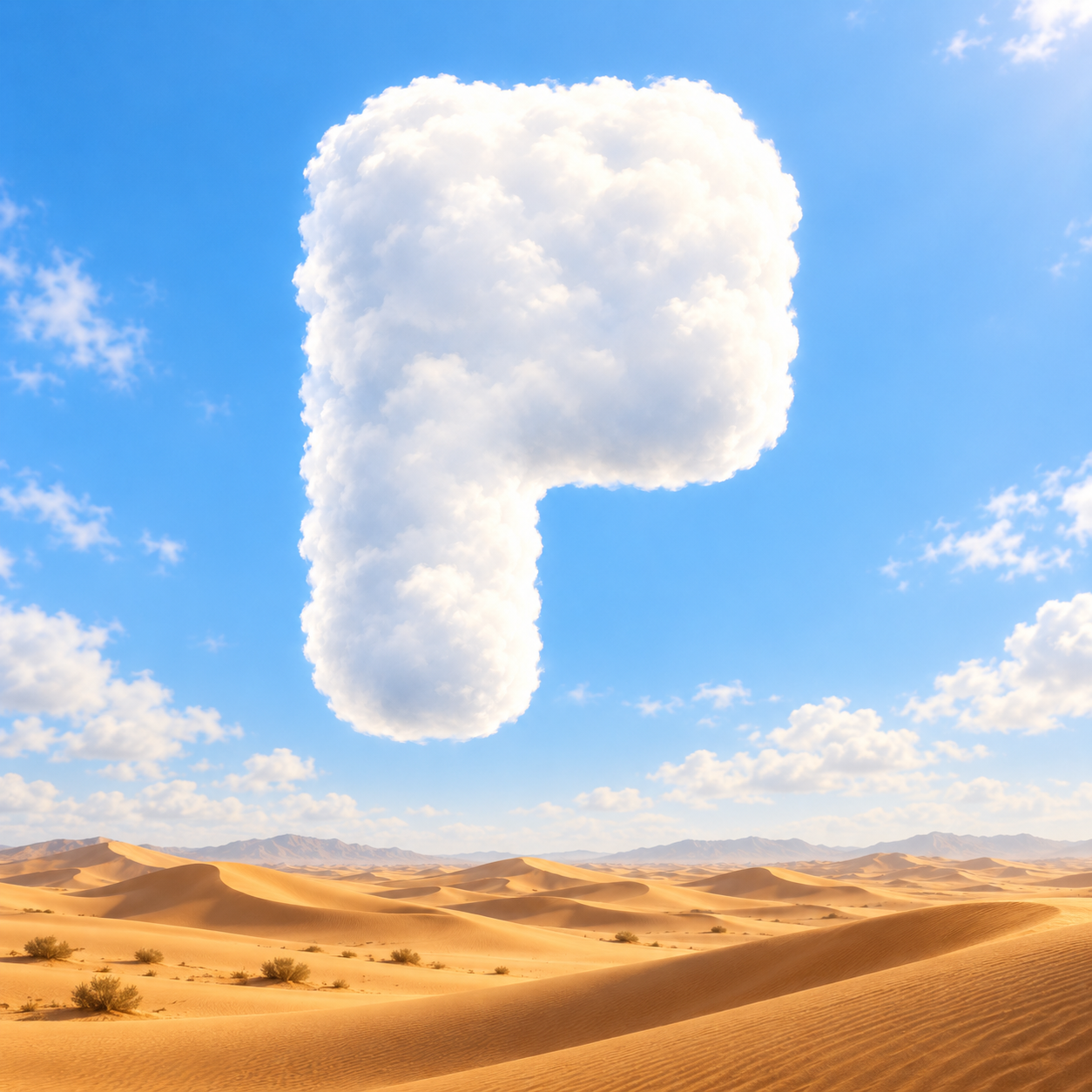 Cloud shape above the desert