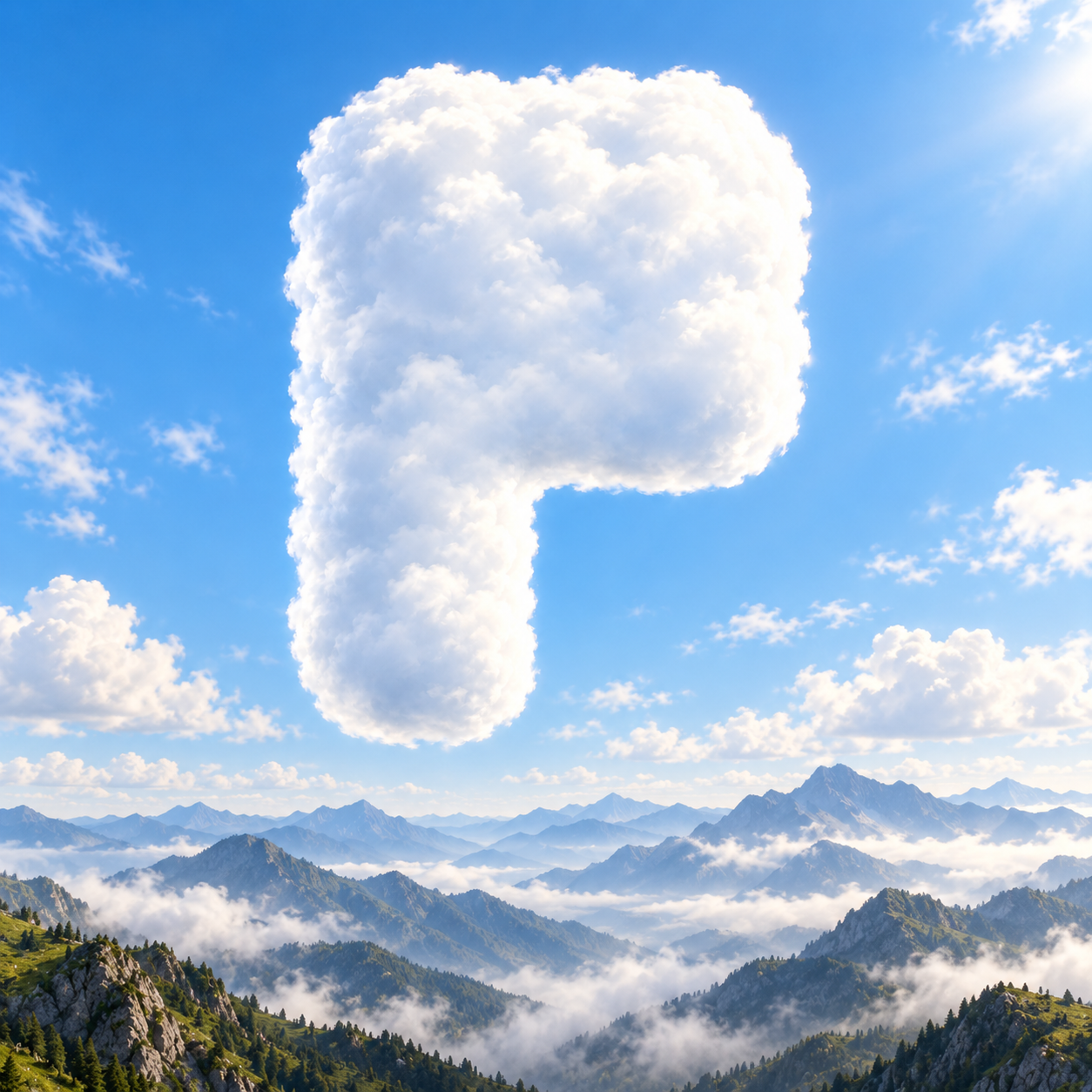 Cloud shape above the mountains